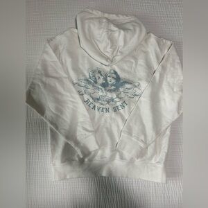 Brandy Melville John Galt Heaven Sent Graphic Zip Up Hoodie